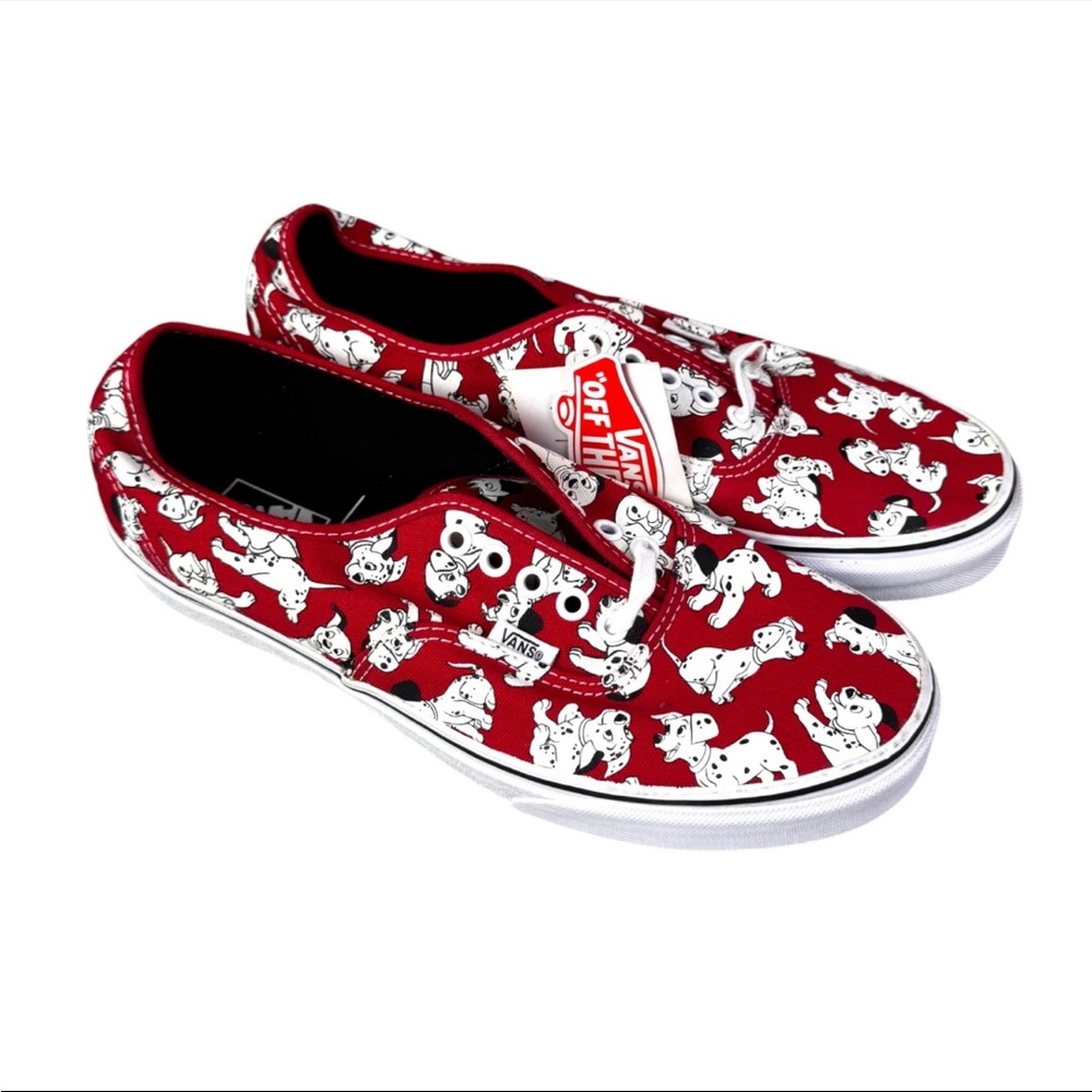 RARE Vans X Disney 101 Dalmations Sneakers White Red Men Size 10 Men New - Picture 3 of 12